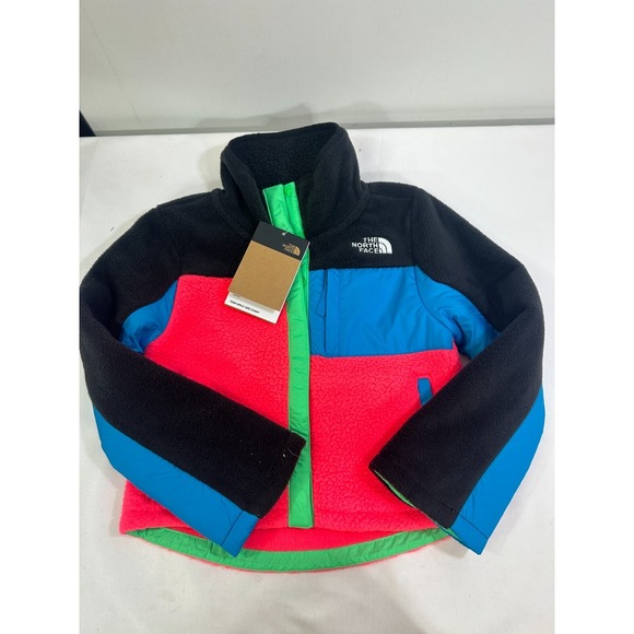 The North Face Other - The North Face Girl's XL Snap Fleece Mashup Jacket Pink/Green NWT $99 New